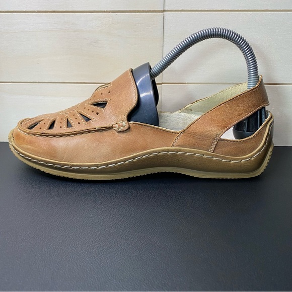 Rieker Tan Cut-Out Flats Size 6.5-7 - Picture 4 of 12